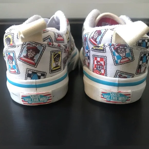 Vans X Where Is Waldo? Postage Era Elastic Lace Sneakers, Size 4.5 Toddler - Picture 7 of 10